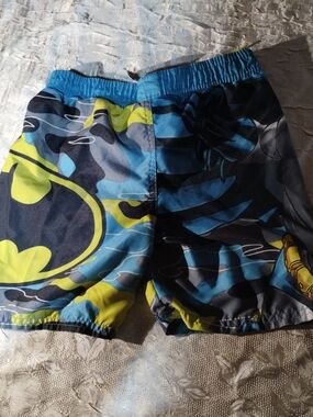 Batman Boys Blue and Yellow Swim Trunks